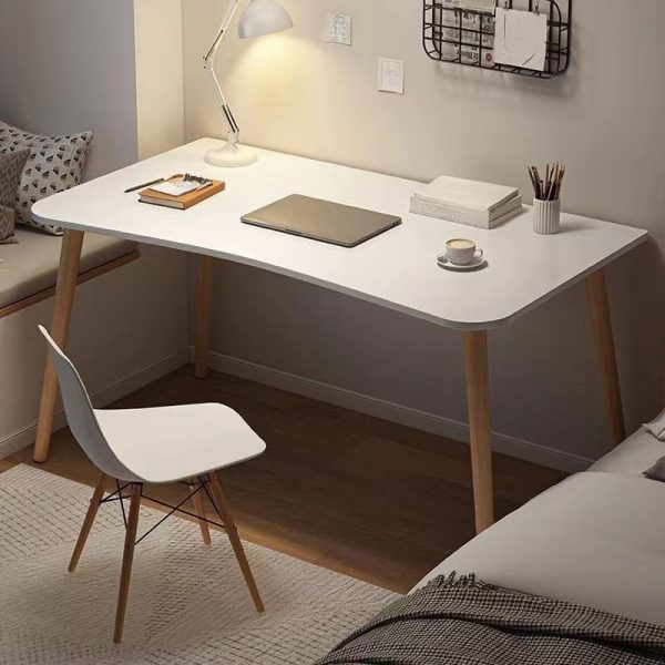 "Wooden Kids Computer Desk in Chalk/Unfinished Color"