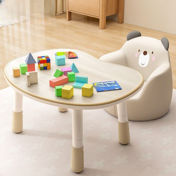 "Rainproof Adaptable Height White/Unfinished Lumber Children Art Desk"