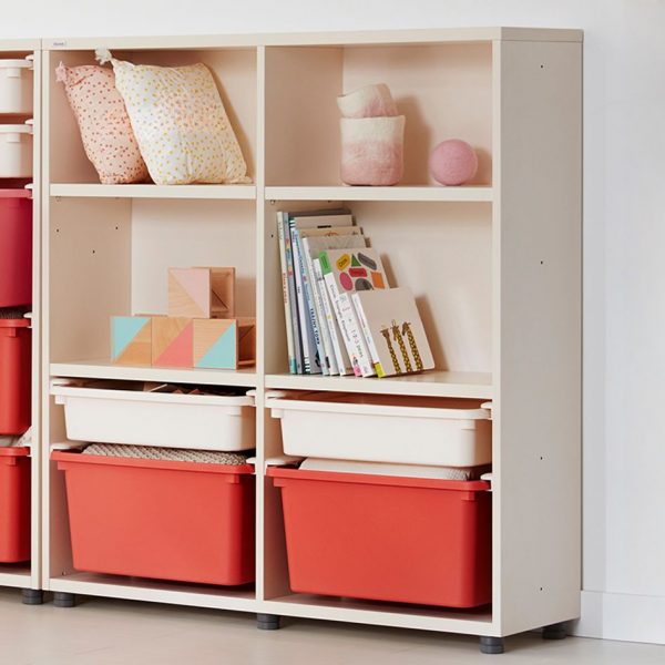 "Modish Timber Horizontal/Vertical Standalone Standard Kids Bookshelf Closed Back with 4 Shelves"